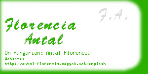 florencia antal business card
